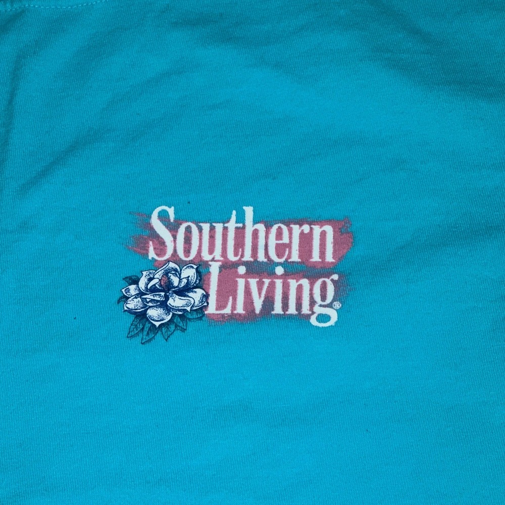 Southern Living South Is A Lifestyle Shirt Mens Small Blue Magnolia Flower Tee - Picture 4 of 7